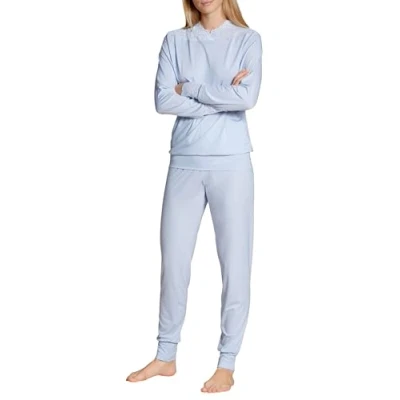 Image of CALIDA Women&#039;s Elegant Dreams Pajama Set, Harmony Blue, S