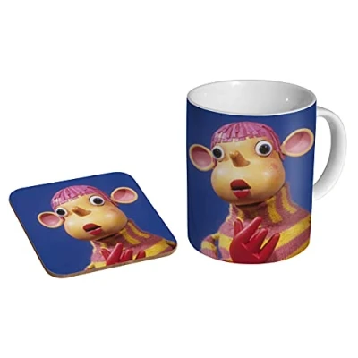 Image of mugmart POB Classic Childrens TV Blue Ceramic Tea Coffee Mug + Coaster Gift Set