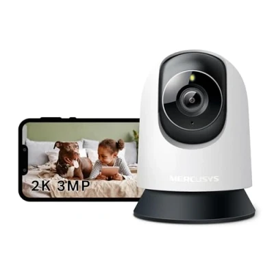 Image of MERCUSYS MC210 Indoor Camera,2K 3MP,TP Link Security Camera,Pet Camera,Baby Monitor,Smart Detection,Night Vision,Full Coverage,2 Way Audio,APP Control,Google Home/Alexa,No Monthly fee