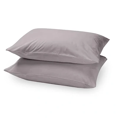 Image of Plain Pillow Cases 2 Pack, Breathable Soft &amp; Cozy Hotel Quality Dyed Pillowcases Pack Of 2, Solid Bedding Hypoallergenic Envelope Closure Covers, Grey
