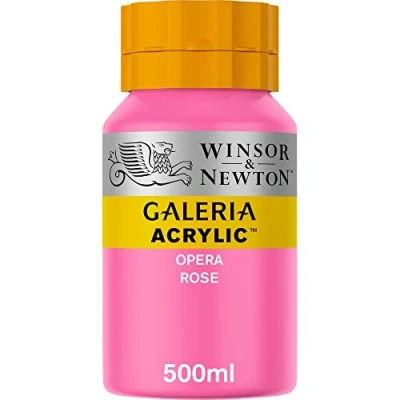 Image of Winsor &amp; Newton Series 1 500ml Bottle Galeria Acrylic Colour with Nozzle Cap Opera Rose,WN2150448