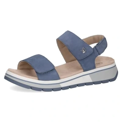 Image of CAPRICE Climotion Women&#039;s 9 28705 42 Flat Sandal, Navy Nut Comb, 7.5 UK