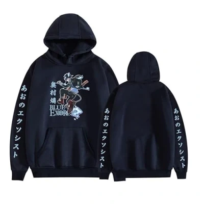 Image of MDEM Anime Blue Exorcist Hoodies Ao No Cosplay Sweatshirts Rin Okumura Loose Pullover for Men Women color4L