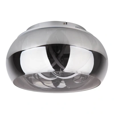 Image of Malou Dimmable Integrated LED Semi Flush Ceiling Light Chrome 3000 6500K Remote Control