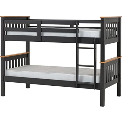 Image of Seconique Neptune 3&#039; Single Bunk Bed in Grey/Oak Effect