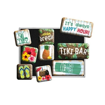Image of Nostalgic Art RETRO FRIDGE MAGNETS 9 PCS TIKI BAR GIFT IDEA ACCESSORIES MAGNET SET FOR MAGNETIC BOARD VINTAGE DESIGN