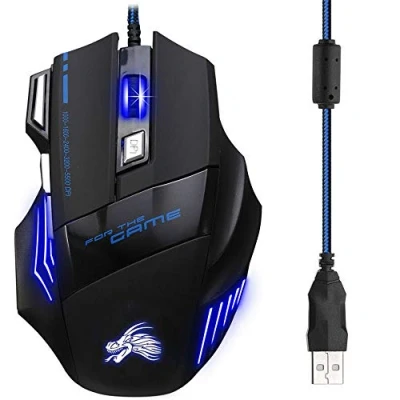 Image of LondonExpress LED Optical PC Gaming Mouse USB Wired Programmable 7 Button 5500Dpi Mice Gamer UK