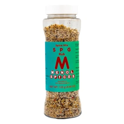 Image of Menol Spices SPG (Salt Pepper Garlic) spice Rub 125g, 20% salt, seasoning, Beef Burger mix, Steak Low No MSG