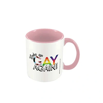 Image of Pyramid International Woke Up Gay Again Mug (One Size) (Pink/White)