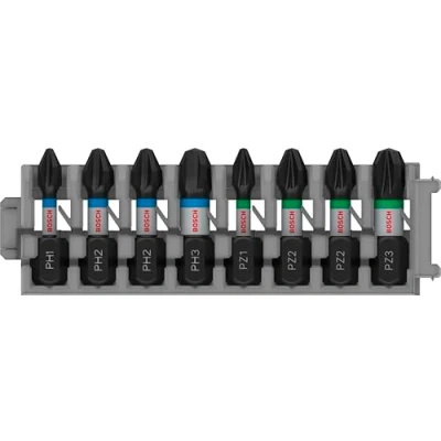 Image of Bosch Professional 8pcs. Screwdriver Bit Set Phillips (Impact Control, PH und PZ Bits, Length 25mm, Pick and Click, Accessory Impact Drill)