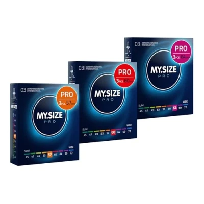 Image of MY.SIZE PRO Condom Size 4,5,6 57,60,64 mm, Large &amp; XL, 3x3 Condoms Perfect fit and a Suitable for Everybody