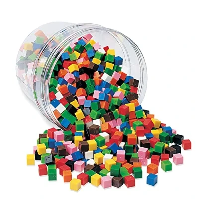 Image of Learning Resources Centimetre Cubes (Set of 1000), Yellow,Orange,Blue,White,Green,Pink,Black