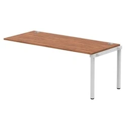 Image of Impulse Bench Single Row Ext Kit 1800 Silver Frame Desk Walnut