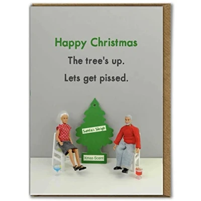 Image of Bold &amp; Bright Hilariously Funny Christmas Cards &#039;Xmas Fresh&#039; Cheeky Seasonal Xmas For Him Her Men Women Partner Friend Sold by Brainbox Candy