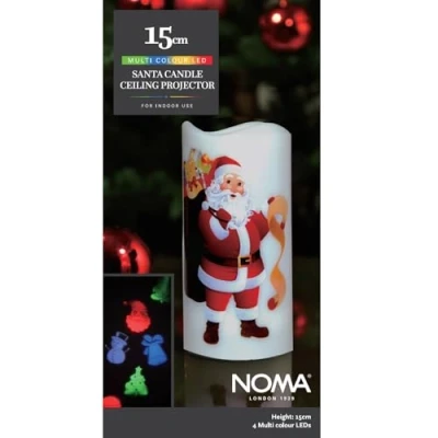 Image of Noma Santa Candle Ceiling Projector : Bedside Christmas Light Battery Powered 3719373