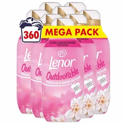 Image of Lenor Outdoorable Fabric Conditioner 45 Washes, 630ml x 8pack, Dreamy Jasmine Ultra Concentrated Freshness