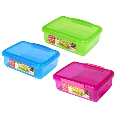 Image of Sistema Lunch Box, 2 L Pack of 3 Assorted Colours
