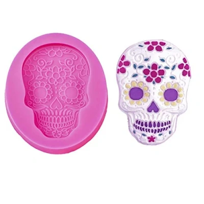 Image of Skull Silicone Mold, Kitchen Baking Sugar Cake Decoration Tool Fondant Cakes Mould