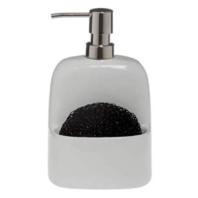 Image of Spirella Bridget Porcelain Soap Dispenser and Sponge Holder White, Ceramic, Standard