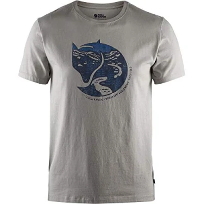 Image of FJALLRAVEN Men&#039;s Arctic Fox T shirt M Shirt, Chalk White, S UK