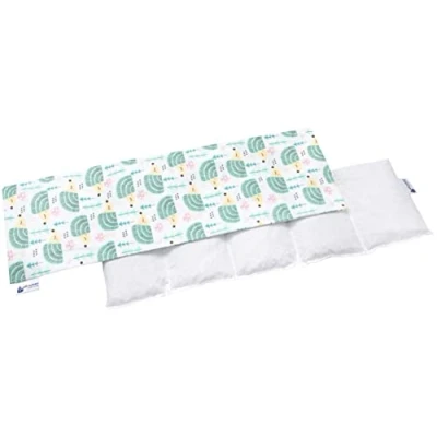 Image of Medi Partners Cherry Stone Pillow 60x20cm 800g 100% Cotton 5 Chamber Eco Natural Heat Cold Therapy Removable Pillowcase (Mint Hedgehog)