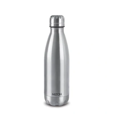 Image of Milton Duo DLX 350 Thermosteel 24 Hours Hot and Cold Water Bottle, 1 Piece, ml, Silver Leak Proof Office Bottle Gym Home Kitchen Hiking Trekking Travel