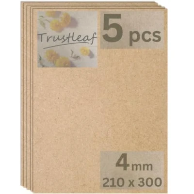 Image of Trustleaf 4mm Sheets of MEDITE Premier MDF 210mm x 300mm, A4 Approx. Pack 5