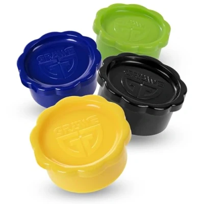 Image of GRÄWE Lids for Sodastream Glass Bottles Penguin and Crystal, Set of 4 Bottle Lids, Completely Tight Lid, Colourful in Yellow, Black, Green, Blue