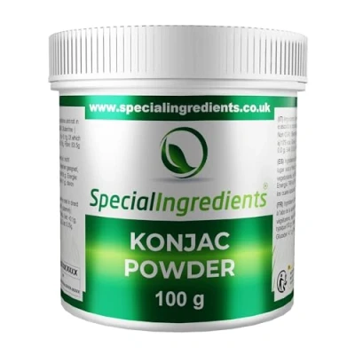 Image of Konjac Gum Powder (Konjac Glucomannan) Premium Quality 100g Vegan, Non GMO, Gluten Free Recyclable Container