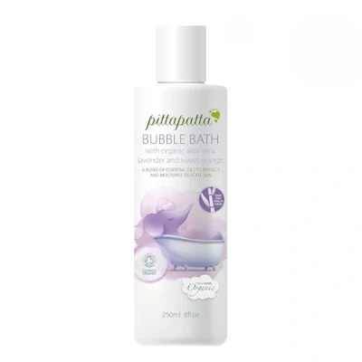 Image of Pittapatta Organic Baby Bubble Bath Body Wash, by Simply Gentle Moisturising Wash with Cleansing Agents Safe Lavender, Aloe Vera &amp; Sweet Orange 250ml