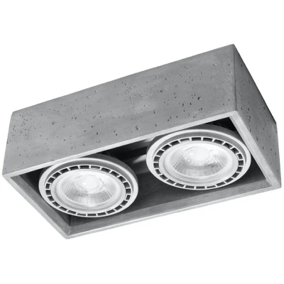 Image of Quatro Surface Mounted Twin Downlights Rectangle Grey GU10