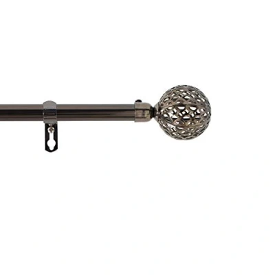 Image of douceur d&#039;intérieur, Globa Nickel Plated Extendable Curtain Pole Complete Kit (120 to 210 cm)