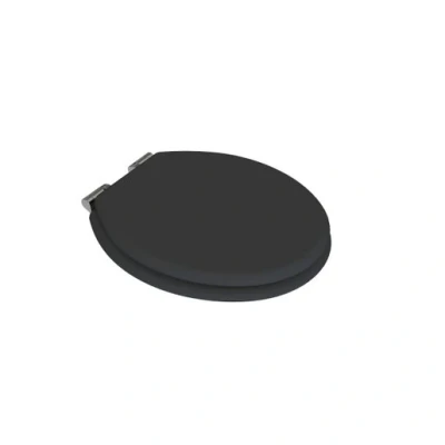 Image of Iflo Hambleden Soft Close Toilet Seat With Chrome Hinges Matt Black