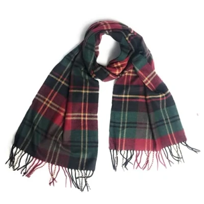 Image of Super soft check cashmere feel tartan scarf scarves for Men Men`s woman&#039;s (Burgundy Tartan)