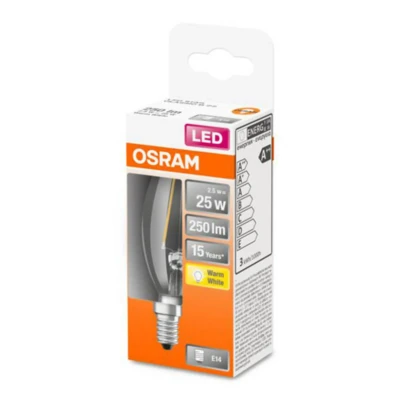 Image of Osram LED Lamp Base: B22d Warm White 2700 K 2.50 W Replacement for 25 Retrofit CLASSIC B