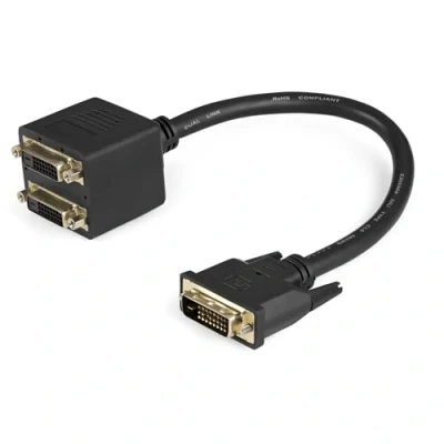 Image of StarTech.com 1ft DVI Splitter Cable M / F D to 2x Dual Video for Your Split Screen Computer Monitor (DVISPL1DD)