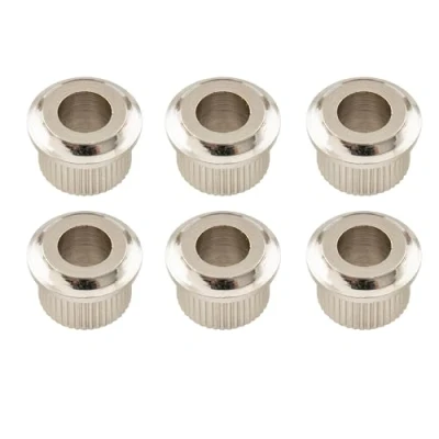 Image of Musiclily Pro Metal Vintage/Modern 6mm to 10mm Guitar Tuner Conversion Bushings Tuning Pegs Adapter Ferrules, Nickel (Set of 6)