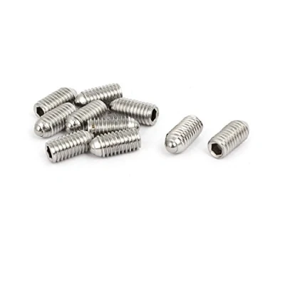 Image of Sourcingmap M5x10mm 304 Stainless Steel Spring Hex Socket Ball Point Grub Set Screws 10pcs