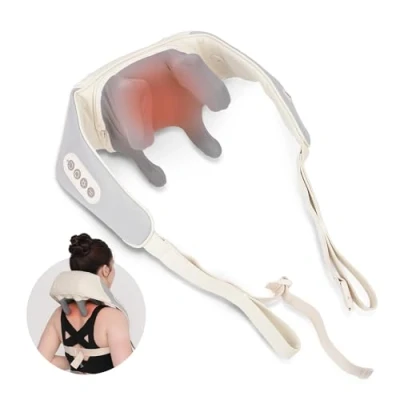 Image of HubiCare Mini Shiatsu Neck Massager, Shoulder Massager with Heat for Pain Relief Deep Tissue, Neck, Back, Shoulder, Leg Electric Kneading Perfect Gifts Men Women Dad Mom