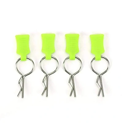 Image of Body Shell Clip Pin, Aluminum alloy&amp;Steel 1/5 1/8 Scale RC Car Pin + Fixing Bracket Set Parts Truck Buggy for Traxxas(Yellow Green)