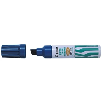 Image of Pilot Supercolour Wide and Broad Permanent Marker Chisel 3.0 mm Tip Blue, Single Pen
