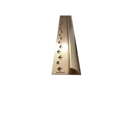 Image of Carpet to Vinyl/Lino Threshold Strip Flooring or Doorway Trim Metal Plate Doorbar Single Edge Bronze Colour