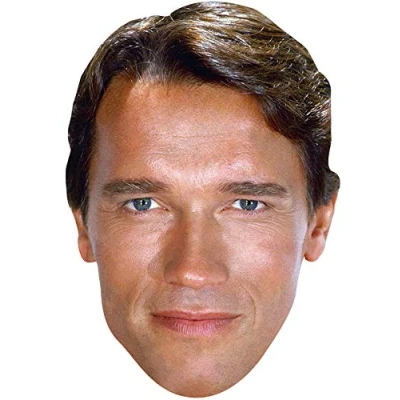 Image of FoxyPrinting Arnold Schwarzenegger Young JB Actor Movie Tv Celebrity Cardboard Party Face Mask Fancy Dress
