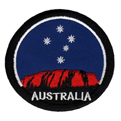 Image of Uluru Ayers Rock Australia Red Mountain Iron On Patch Size 8.0 x 7.4 cm