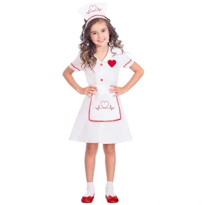 Image of amscan 9904745 Kids Darling Nurse Uniform Girls World Book Day Fancy Dress Costume Age: 4 6 Years