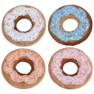 Image of Pack of 4 Doughnut Plastic Christmas Baubles Xmas Tree Ball Hanging Ornaments Decorations