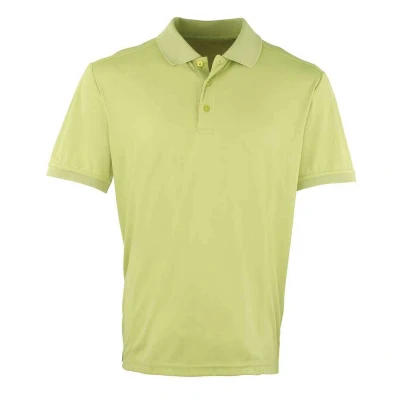 Image of Premier Mens Coolchecker Pique Polo Shirt (Lime) Green Size 2XL
