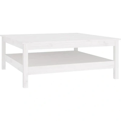 Image of vidaXL Coffee Table White 100x100x40 cm Solid Wood Pine