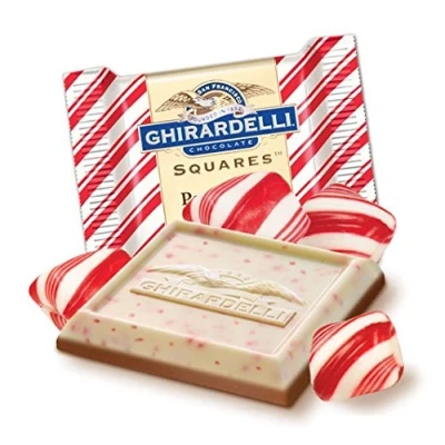 Image of GHIRARDELLI Peppermint BARK Milk &amp; White Chocolate Squares (20)