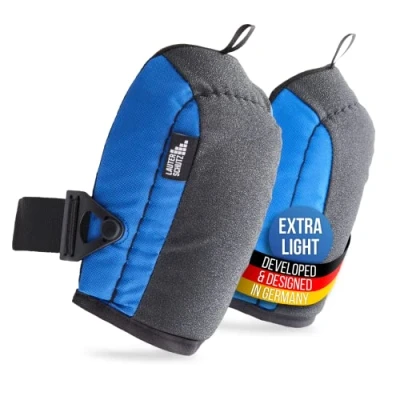 Image of LauterSchutz® LIGHT knee pads for comfortable working while on knees in the household, when renovating or garden with anti slip coating and size adjustable closure (LIGHT)